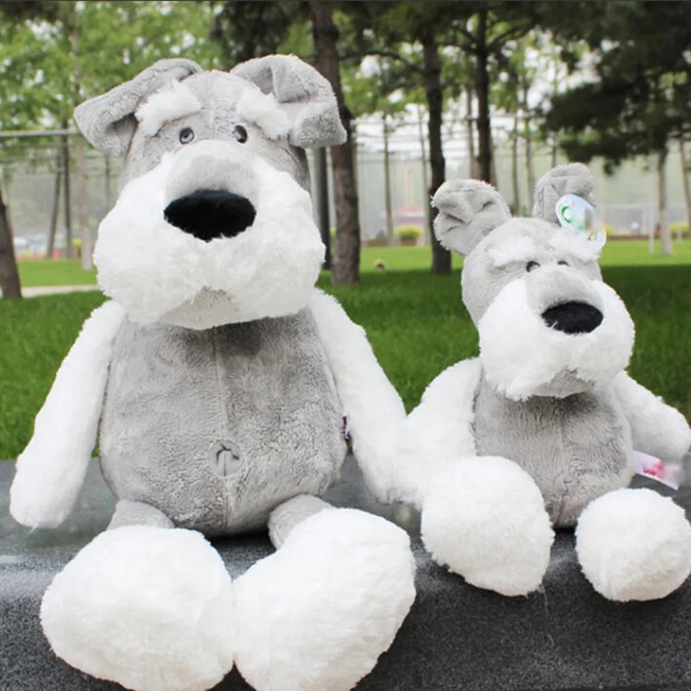 Cute Cartoon Little Eyed Schnauzer Dog Children Stuffed Plush Toy Christmas Birthday Gifts