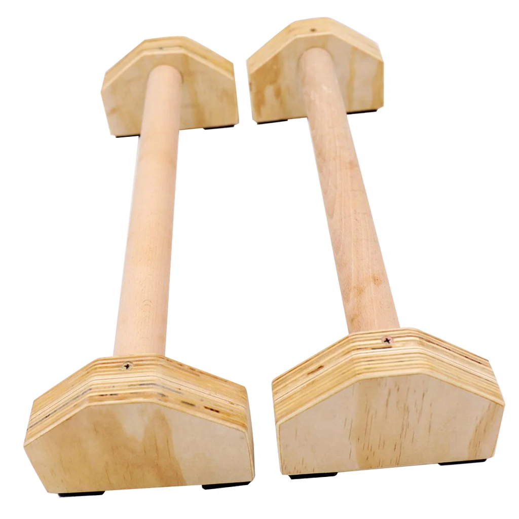 Wooden Dip Bar Station Parallette Bars Balance Arm Shoulder Muscles Fitness Equipment for Home Gym Training Upper Body Exercise