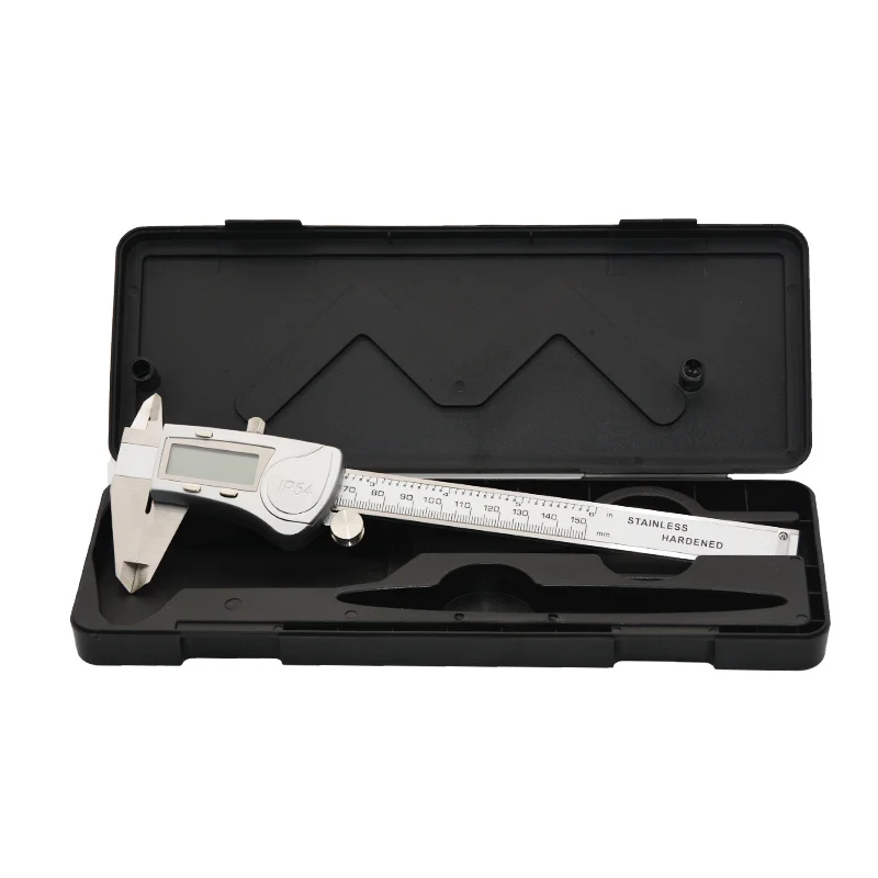 caliper with box Высокоточный металлический цифровой штангенциркуль из нержавеющей стали 6 дюймов 15 см измерительный инструмент ЖК-штангенциркуль Штангенциркули измерительный инструмент - Цвет: caliper with box