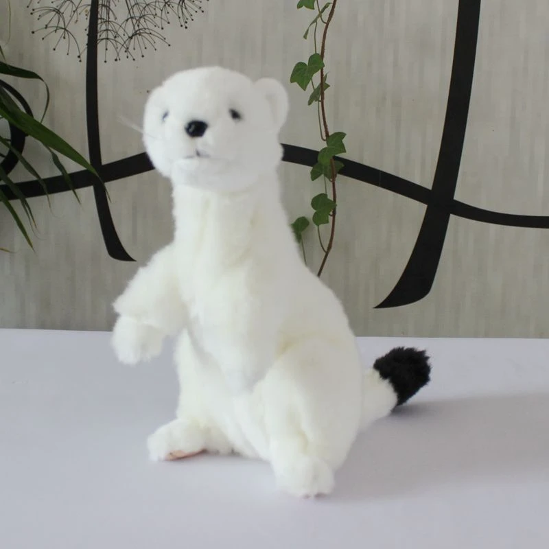 リアル寿命ぬいぐるみ白フェレット人形玩具ソフトぬいぐるみレアイタチ人形プレゼントかわいい Null Aliexpress
