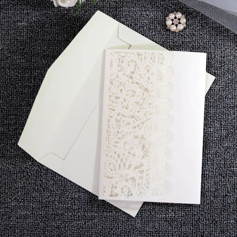  10 Pcs 3D European Style Wedding Invitation Card with Envelope Kits Party Supply - 4.00047E+12