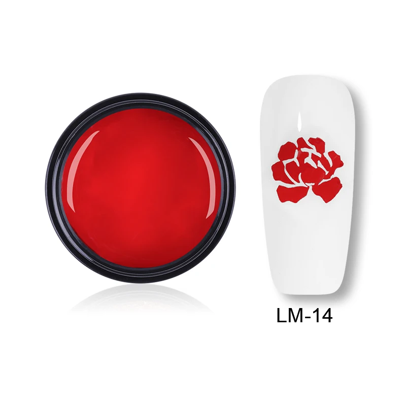 LM-14 LEMOOC, 5 мл, гель для стемпинга для ногтей, 14 цветов, гель для рисования, лак для ногтей, впитывающий УФ-гель для ногтей, цветная пластина для штампов - Цвет: LM-14
