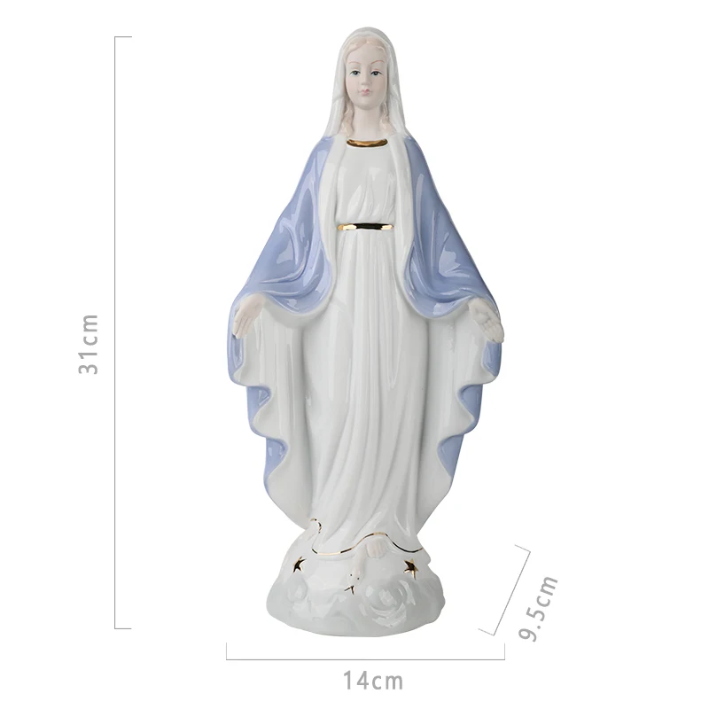 Христианская Католическая икона реликвии Девы Марии церковь семья статуя керамическая подарок украшение - Цвет: E