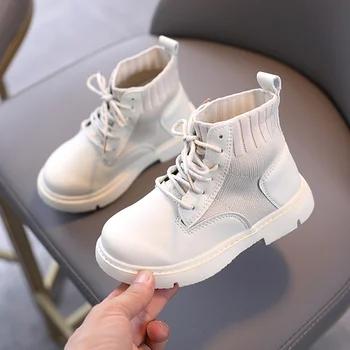 

Children Casual Shoes Autumn Winter Martin Boots Boys Shoes Fashion Leather Soft Antislip Girls Boots 26-36 Sport Running Shoes