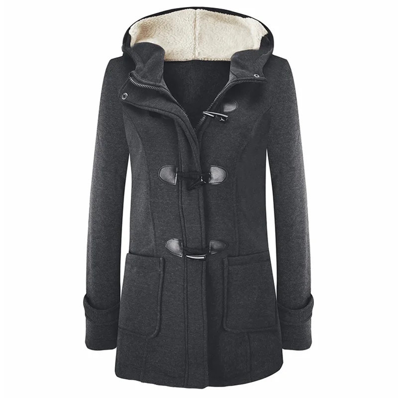 Модное женское пальто с капюшоном, с чистой пряжкой, на молнии спереди размера плюс, куртка, Осеннее тонкое пальто, женское повседневное тонкое длинное пальто