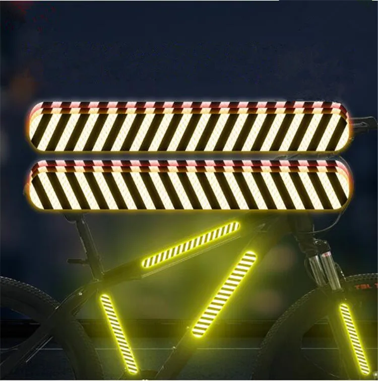Светоотражающие наклейки с рисунком зебры для горных велосипедов, креативПредупреждение ющие светоотражающие ленты с мягкими полосками для украшения велосипеда