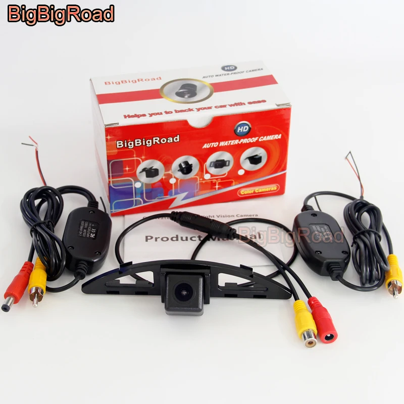 BigBigRoad Wireless Vehicle Rear View Parking CCD Camera For Honda City 2008 2009 2010 2011 2012 2013 2014 HD Color Image