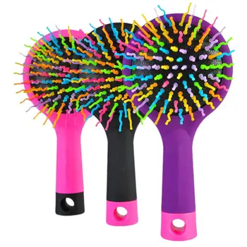 

Anti-static Curl Straight Hair Brush Pro Handle Tangle Detangling Hair Comb Shower Electroplate Massage Comb Hair Styling Tools