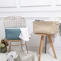 Linen Cloth Laundry Basket Storage Laundry Basket Dustproof Foldable Laundry Basket Storage Basket Clothing Storage Basket