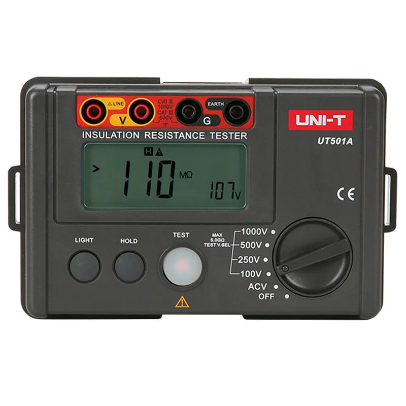 

New UNI-T Resistance meter UT501A Insulation earth ground resistance meter 1000V Voltmeter w/LCD Backlight resistance tester