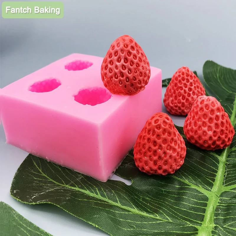 Fruit Strawberry Silicone Mold Fondant Chocolate Jelly Making Cake Tool Decoration Mold Oven Steam Available DIY Clay Resin Art