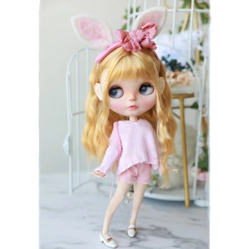 

Little Curly Wig for Blyth Dolls Educational Toys accessories for dolls girls Birthday Gift - Yellow Golden (No Doll)