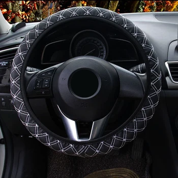 

New Arrival High Quality Car Steering Wheel Cover PU Leather 38cm Non-Slip Protection Cover Protect Steering Wheel