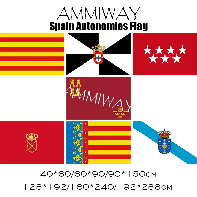 AMMIWAY любой размер испанские вегетативные флаги catalona Ceuta район Мадрид Мурсия