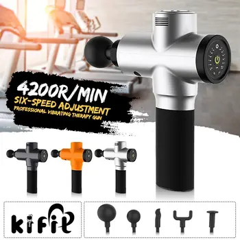 

4200r/min Therapy Massage Guns 6 Gears Muscle Massager Pain Sport Massage Machine Relax Body Slimming Relief With 5 Heads