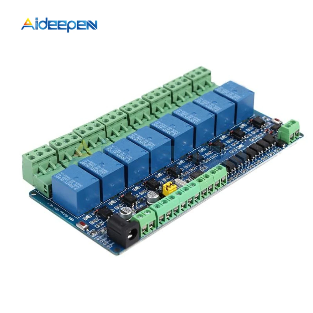 1 шт. с протоколом Modbus rtu ptz-камеры 1 2 4, 8 канальный релейный модуль 485 ttl Связь 1 2 4, 8 канальный Вход модуль реле 12V