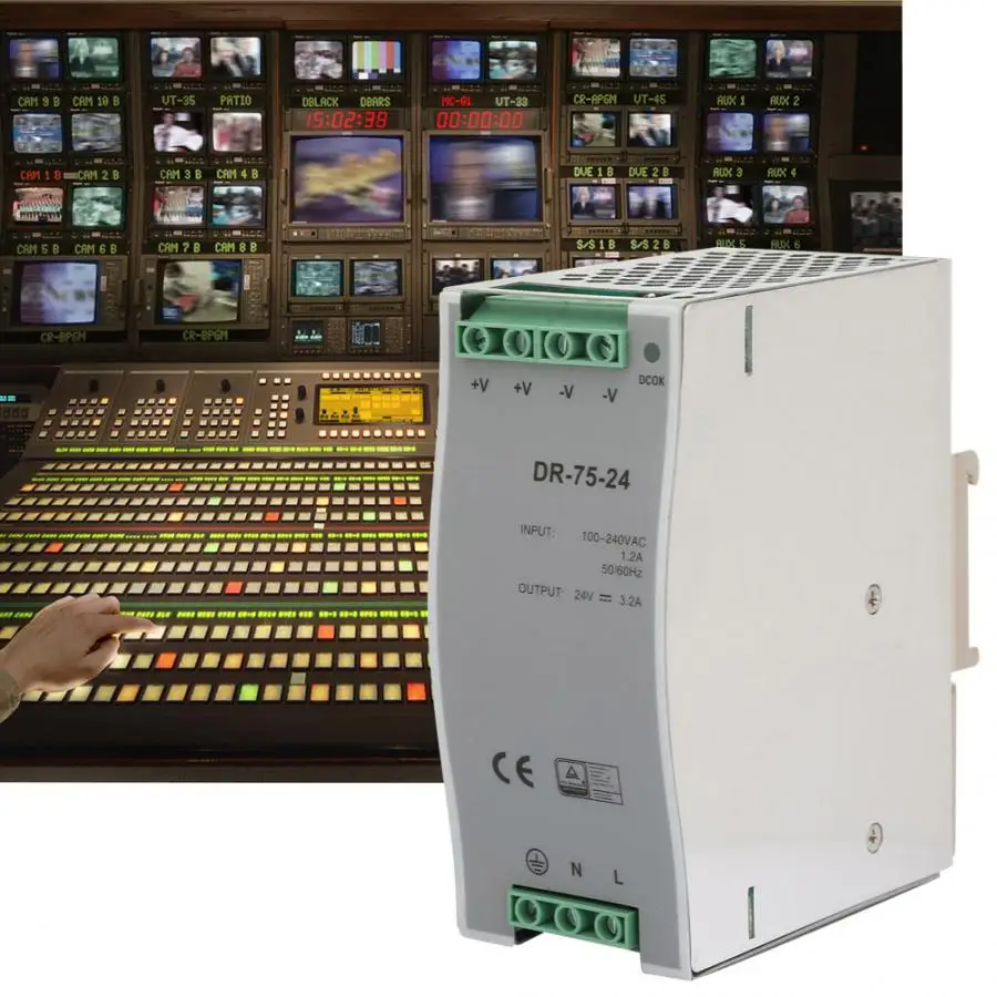 

Din Rail single output switching power supply DR-75-24 75W adjustable AC/DC adjustable Switching Power Supply