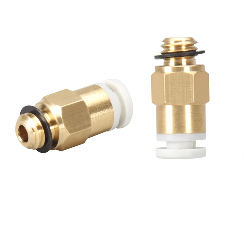 M6 Thread Nozzle Brass Pneumatic Connector Quick Joint for Remote Extruder with 4x2mm Pipe, 3D Printer Extruder Parts binoax 6pcs hss sae brad point stubby drill bit set for wood with 1 4 inch quick change hex shank 3 32 1 8 3 16 1 4 5 16 3 8