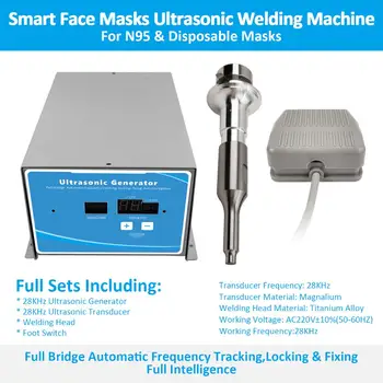 

28K Ultrasonic Spot Welding Machine For Face Mask Ear Loop Factory Wholesale With Generator Transducer Welding Head Foot Switch