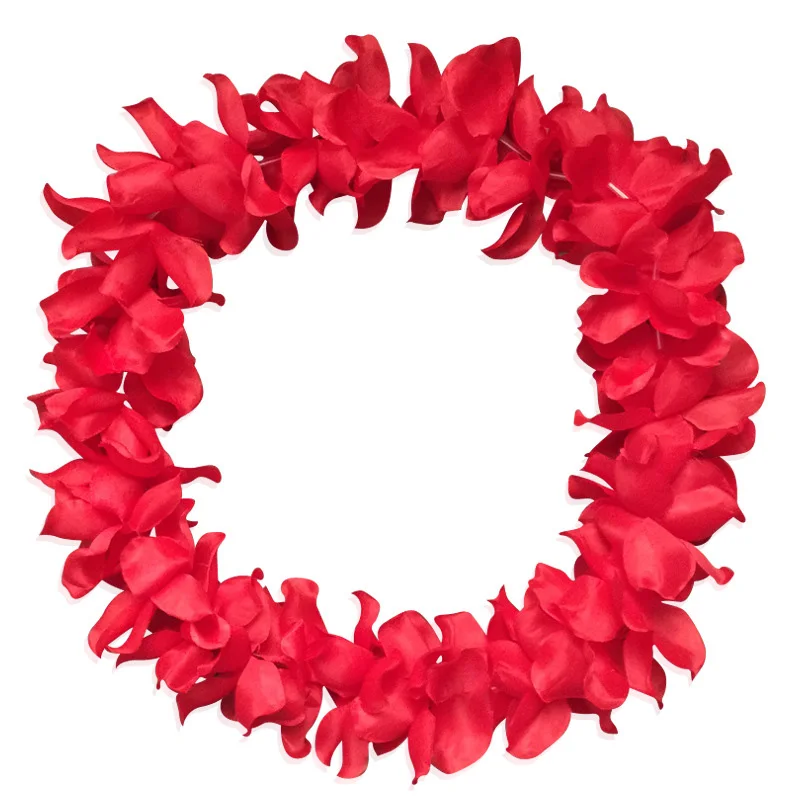 

Hawaiian Set Hula 5 Piece Flower Garland Set Lei Set Hula Beach Hen Party 100cm