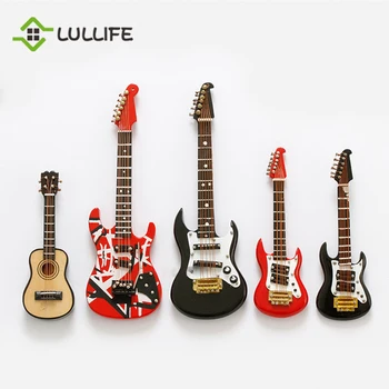 

High Quality Wood Handmade Fridge Magnets Simulated Guitar Fridge Magnet Refrigerator Message Magnetic Stickers Home Decoration
