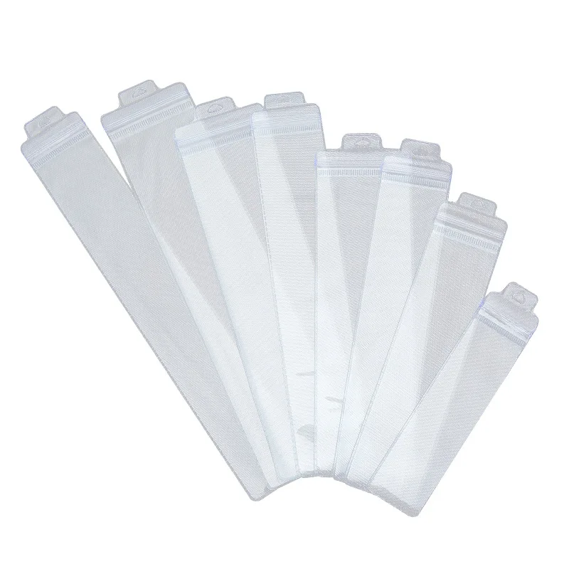 100pcs pvc Ziplock packaging bag plastic transparent frosted watch  eyebrow pencil sample card head self-sealing tableware bag 2