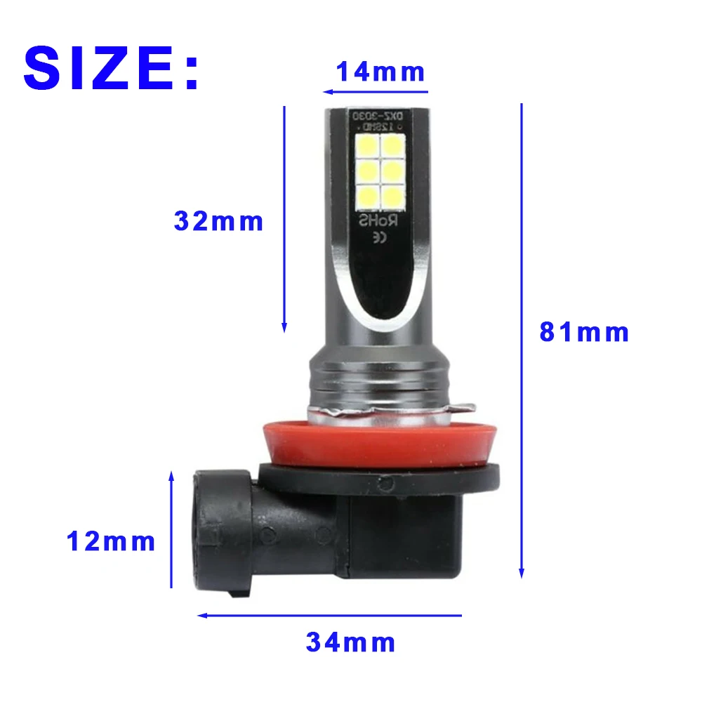 DC12V-24V 3000K 350W H11 H8 H9 автомобильный желтый светодиодный Противотуманные фары конверсионные лампы