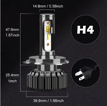 H4 dual beams 3 цвета с двумя типами света H4 светодиодный автомобильный светильник H1 H3 H7 H8 H11 IP67 Водонепроницаемый Авто головного средства ухода за кожей Шеи светильник с зэс чипы 9005/6 Plus/7 HB4 6500K 72W фары для 8000LM - Испускаемый цвет: H4 dual beams