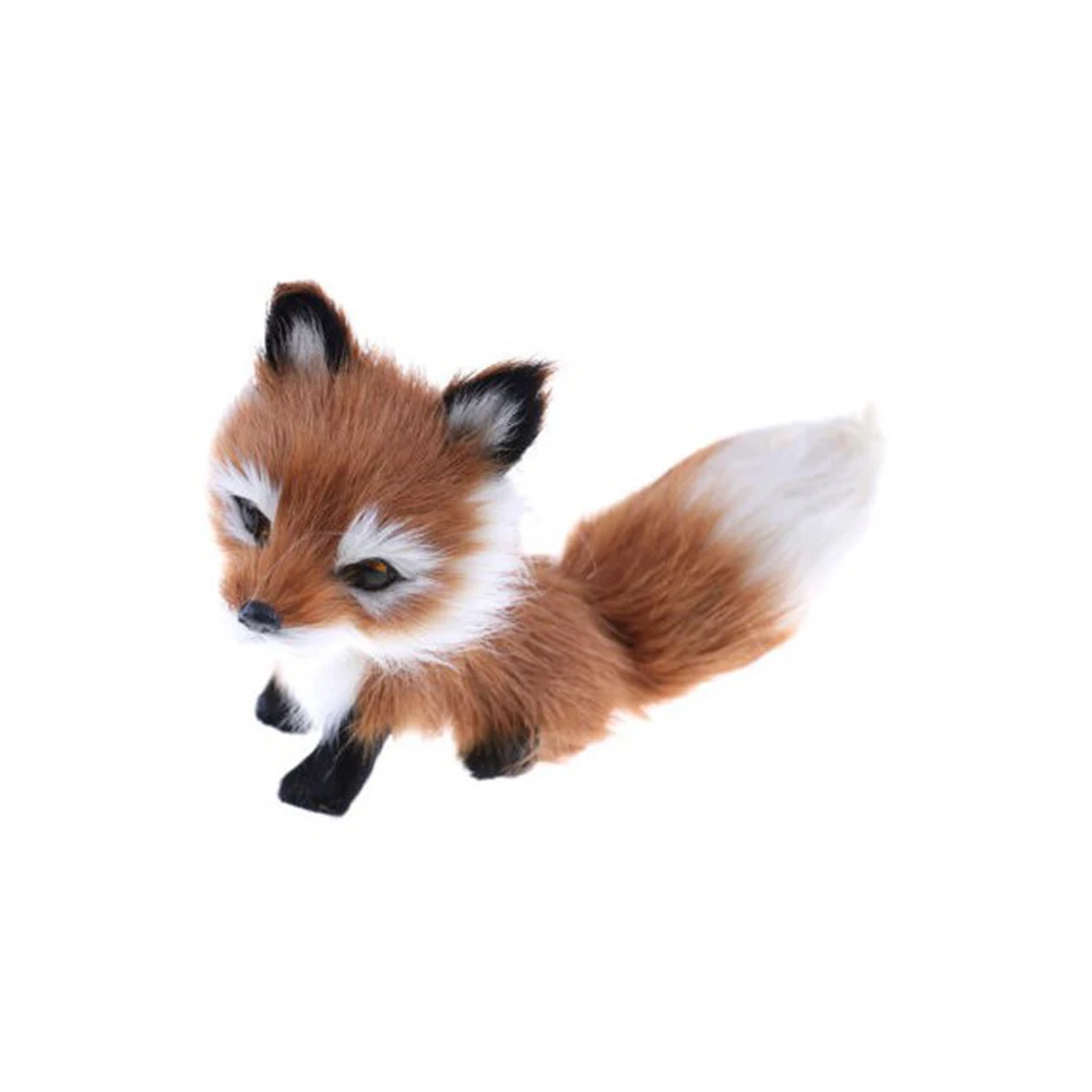 Realistic Stuffed Animal Soft Plush Kids Toy Sitting Fox Home Decor 9*7*8cm 