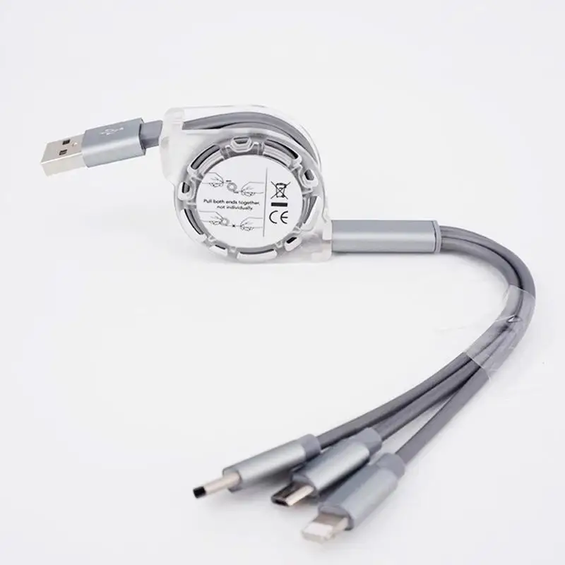 3 в 1 Выдвижной Micro-usb type C мульти зарядный кабель для iPhone X 6 7 8 6s samsung S8 зарядка кабелей для мобильных телефонов