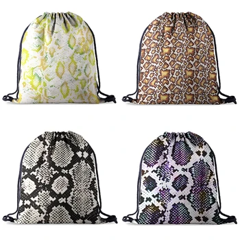 

Women Backpack serpentine 3D printing travel softback women mochila drawstring bag mens backpacks School Bag Large Capacity 30