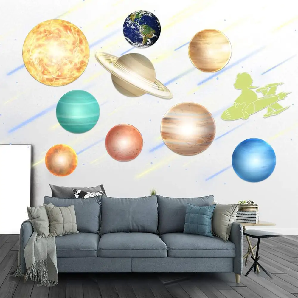 Glow In The Dark 9 Planets In The Solar System Stars Stickers Self