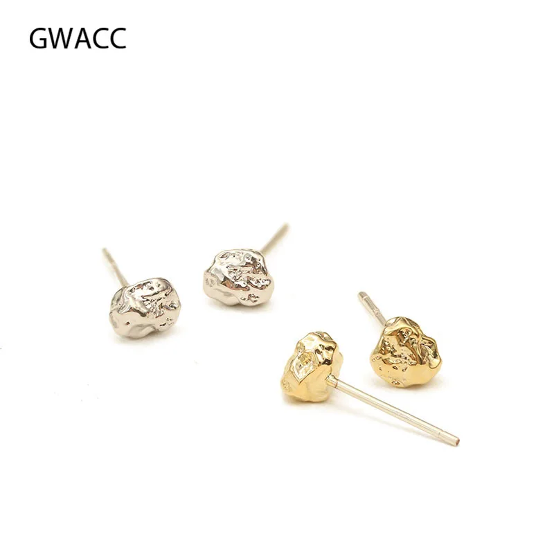 GWACC минимализм круглые серьги-гвоздики для женщин модные маленькие аксессуары золотистое круглое маленькие серьги-гвоздики модные ювелирные изделия для девочек