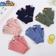 Модные новые детские перчатки для маленьких девочек и мальчиков; флисовые мягкие перчатки; Детские Зимние теплые вязаные плотные перчатки; детские перчатки; варежки