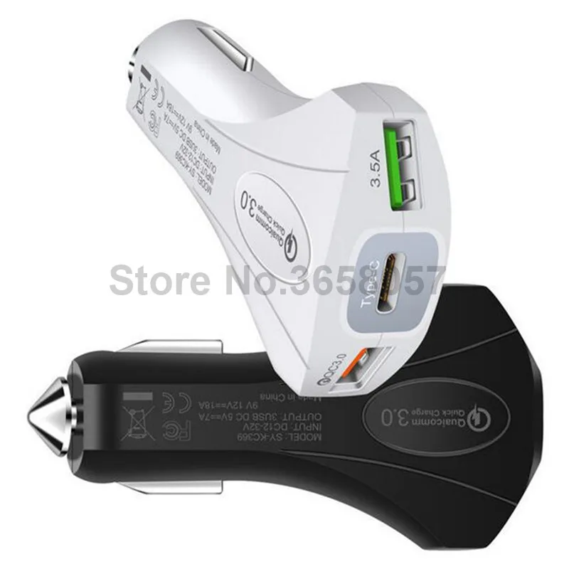 200 шт./лот 5V 3.5A Dual USB Quick Charge 3,0 Автомобильное зарядное устройство для i phone 11 X XS MAX в розничной упаковке