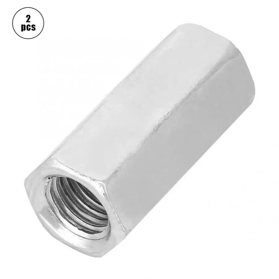 Квадратные гайки из нержавеющей стали 2 шт. оцинкованная сталь M16 * 50 с длинной шестигранной головкой Шестигранная Резьбовая гайка