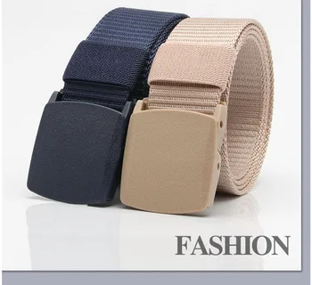 

2020 New Canvas Men's And Women's Youth Free Metal Automatic Buckle Casual Outdoor Student Military Training Pants