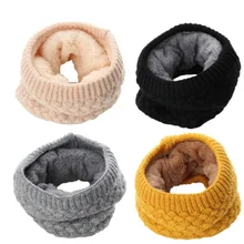 

Winter Scarf For Women Children Baby Warm Cotton Brushed Knit Neck Warmer Circle Ski Climbing Scarf Neck Scarves Men Wholesale