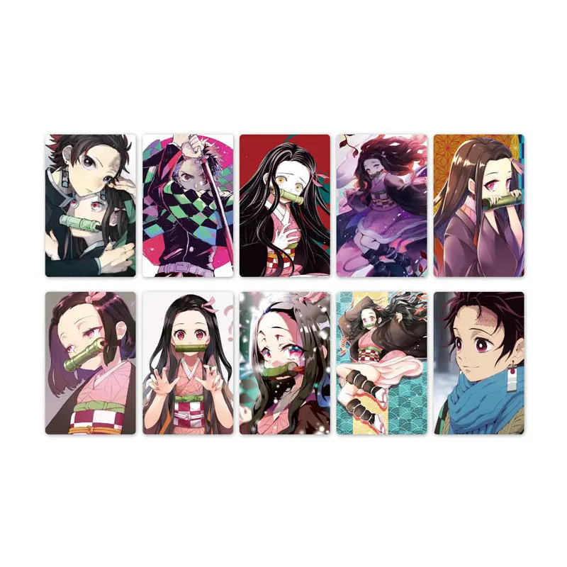 10 шт. аниме Demon Slayer Kimetsu no Yaiba Card стикер s Водонепроницаемая крапленая карта наклейка Дети стикерные игрушки для детей коллекция подарок