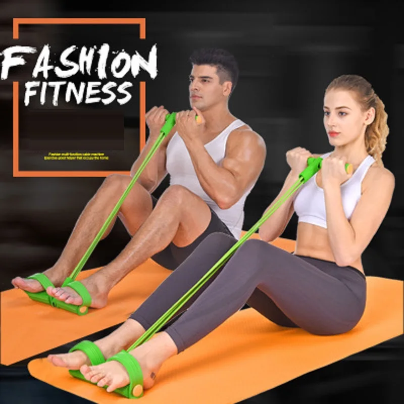 

Elastic Sit Up Pull Rope Multi-functional Adjustable Push-pull Rope 4-strand Sit-up Tensioner Fitness Accessories
