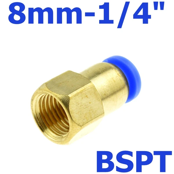 Арматура для воздухопровода 10 мм 12 мм 8 мм 6 мм шланг трубка 1/" 3/8" 1/" BSP 1/4" Женский латунный пневматический, с резьбой разъем БЫСТРОГО соединения фитинг - Цвет: 1.94