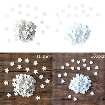 

100pcs Decorative DIY Wooden Slices Round Circles Ornament Heart Shaped