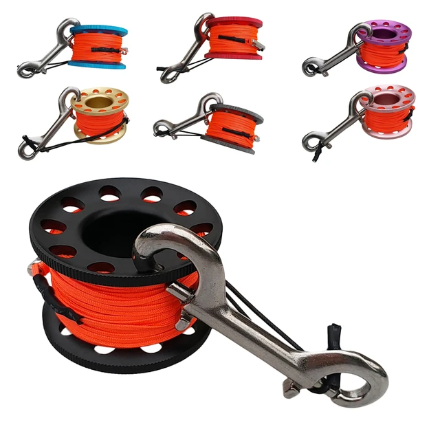 Keep Diving Spool Reel Portable Solid Color Polyester Rope Reels Freediving  Fishing Underwater Accessories with Double End Hook - AliExpress