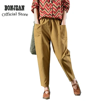 

Women Cotton Linen Pants Harem Trousers Big Loose Solid Color Fashion Casual for Spring Summer AZ27341321