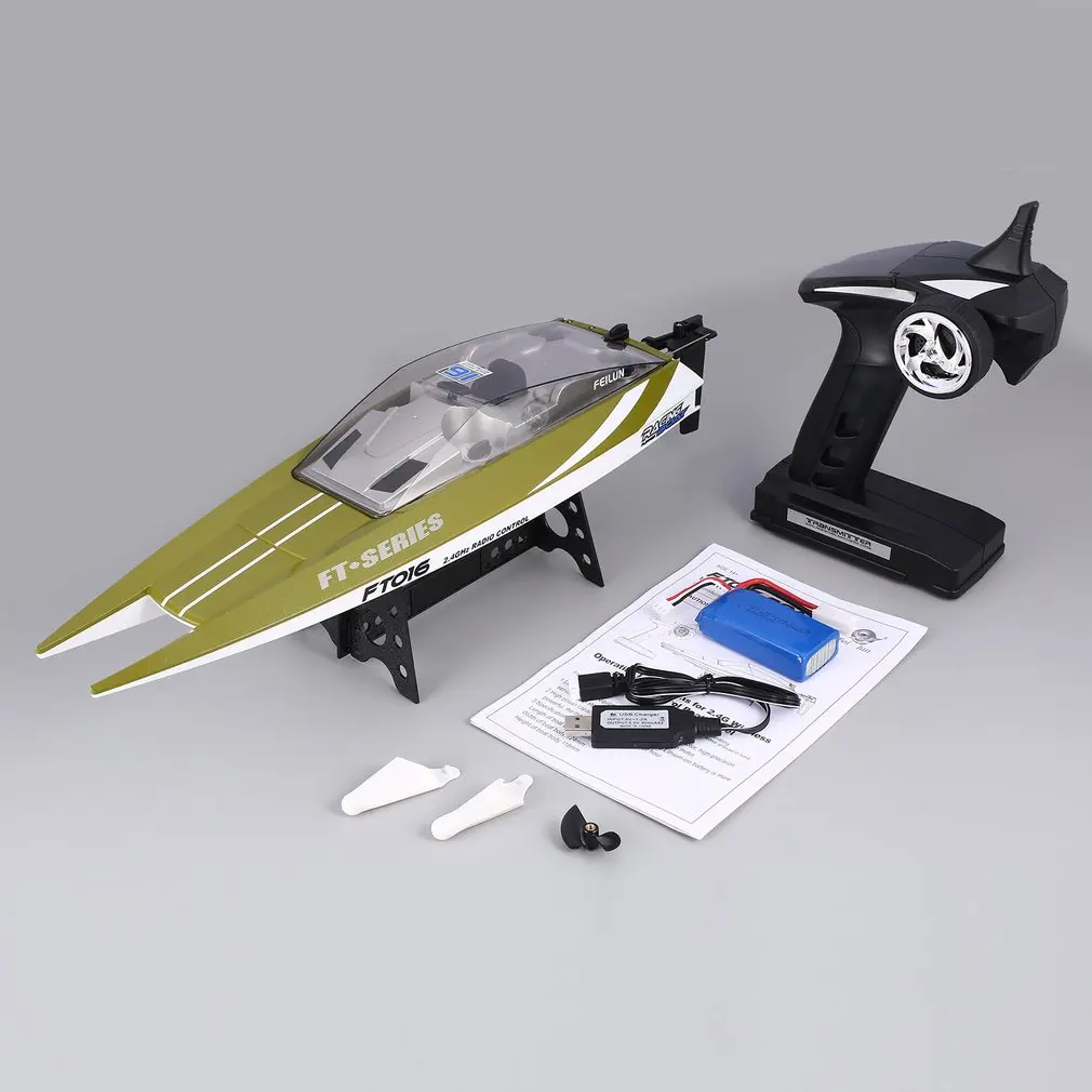 

2019 Feilun FT016 RC Boat 30km/h High Speed Racing Remote Control Flipped Water Cooling Boat Electric Toy as Gift for Kids NEW