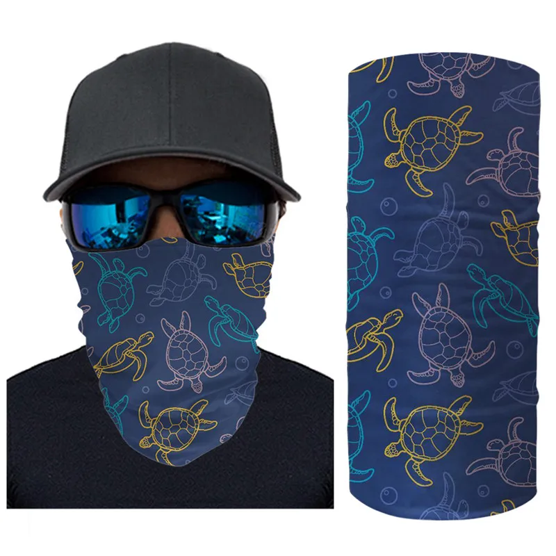 

Cartoon Sea Turtle Pattern Magic Scarf Anti Dust Windproof Balaclava Head Scarves Outdoor Sports Headband Neck Warmer Bandanas