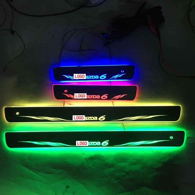4pcs/Applicable to MAZDA6 Streaming Dynamic LED Lamp Door Welcome Pedal/Dynamic Lighting Vehicle Threshold For mazda6 14-2020