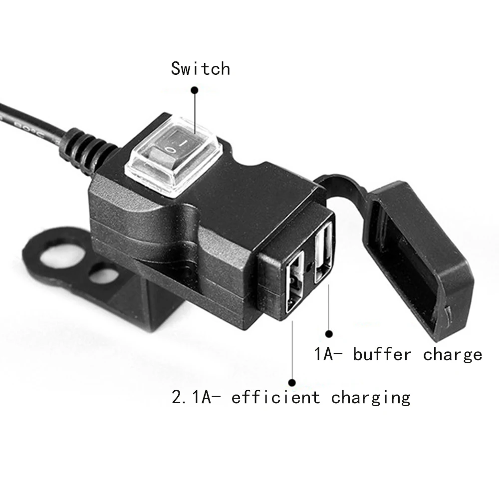 Универсальный Водонепроницаемый ABS 9-90V руль мотоцикла двойной USB разъем сплиттер зарядное устройство адаптер питания для мобильного телефона мотоцикла