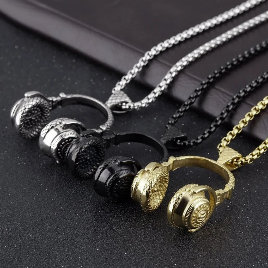 Men's Fashion Hip Hop Earphone Headphone Pendant Necklace Punk Style