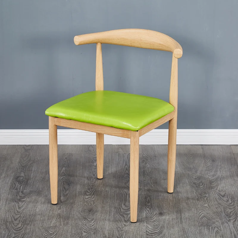 Имитация твердой древесины Железный клаксон стул на спине обеденный стул простой молочный чай сладкий Магазин Кофе Ресторан столы и стулья - Цвет: Brown